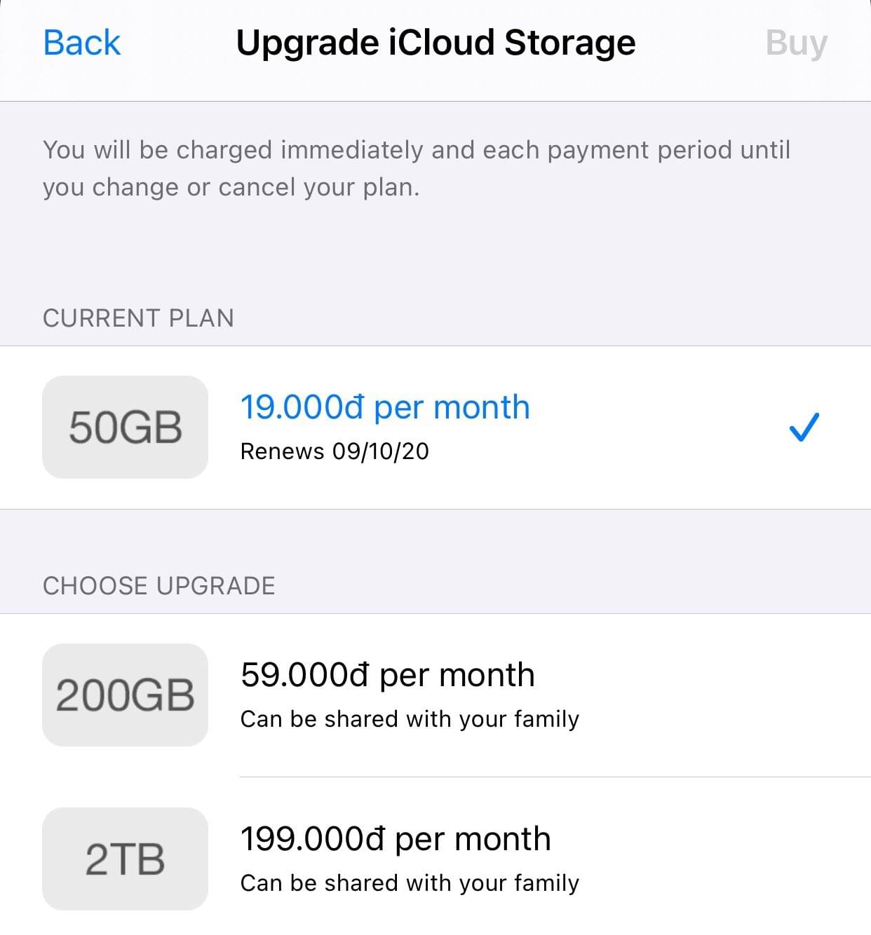 Quản lý bộ nhớ iCloud