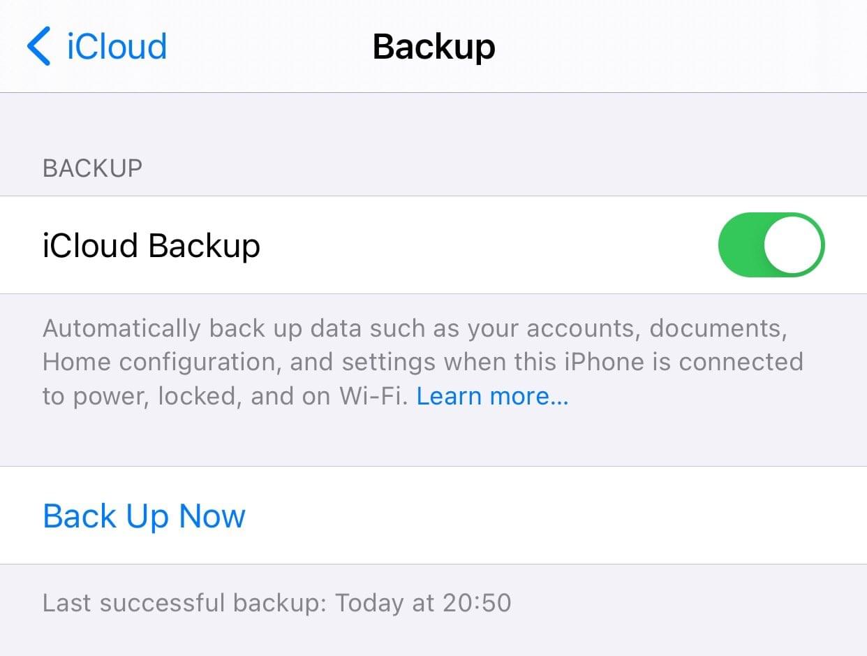 Sao lưu iCloud
