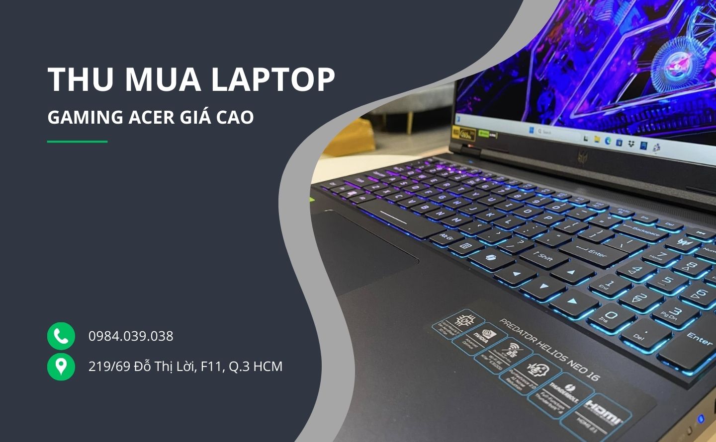 Địa chỉ thu mua laptop gaming acer giá cao tại tphcm