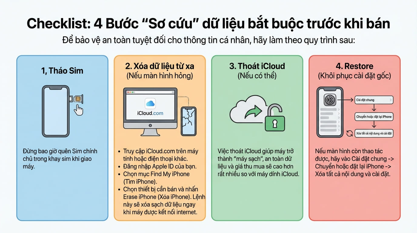 4 bước quan trong khi bán iPhone cũ