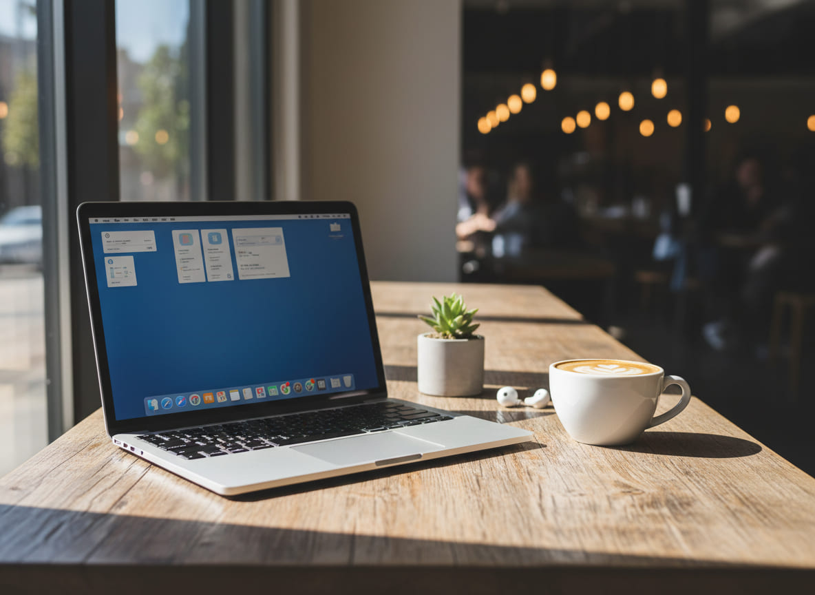 Đánh giá thời lượng pin MacBook Air M1 thực tế khi sử dụng tại quán cà phê.