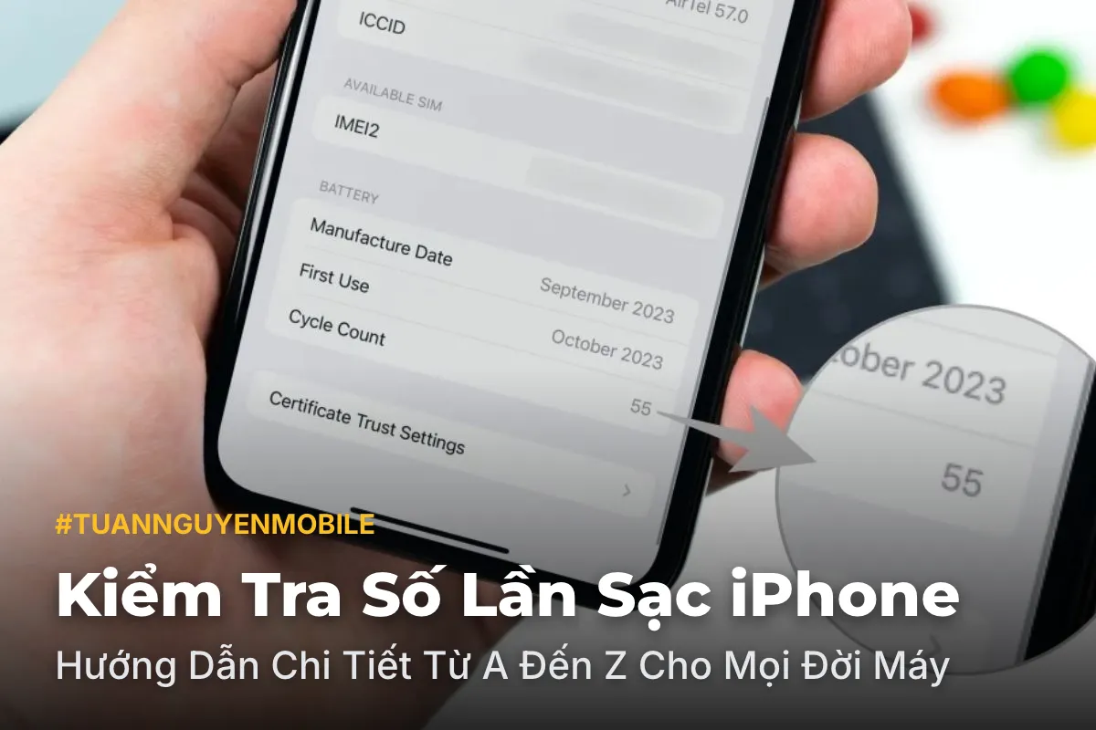 Cách kiểm tra số lần sạc iPhone