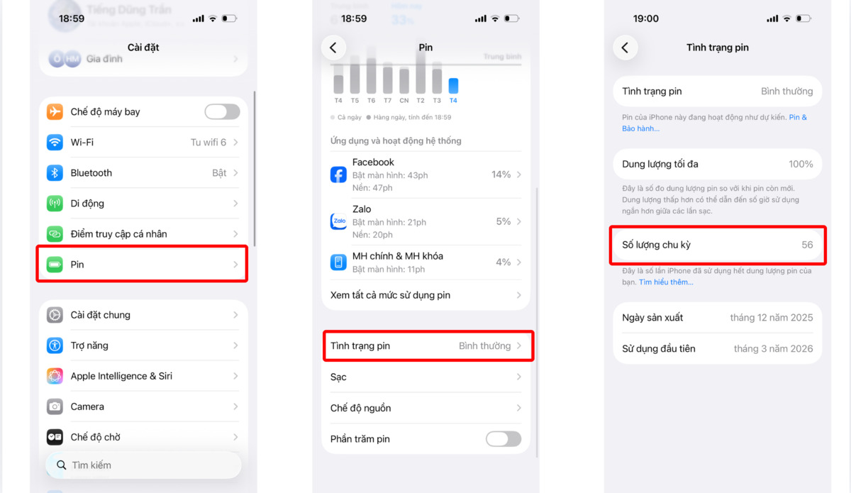 Cách kiểm tra tình trang pin trên IOS 26