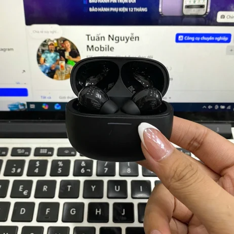 Hộp sạc Redmi Buds 8 Pro đen mở nắp