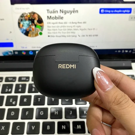Hộp sạc Redmi Buds 8 Pro đen logo REDMI