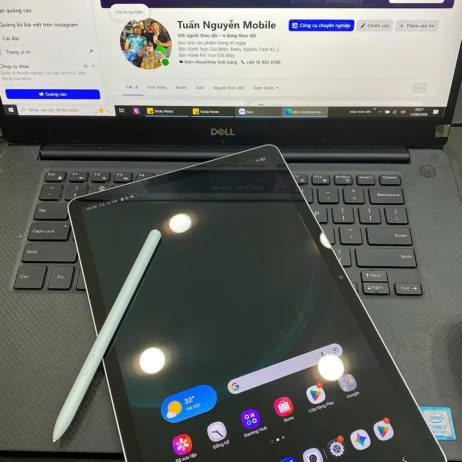 Samsung Galaxy Tab S9 FE Xanh cũ mặt trước kèm bút S Pen