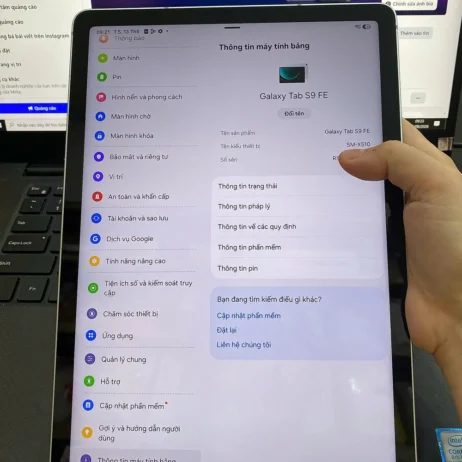 samsung-tab-s9-fe-xanh-cu-thong-tin-may-sm-x510 Samsung Galaxy Tab S9 FE cũ thông tin máy SM-X510