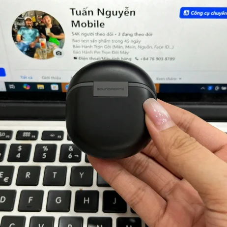 Hộp sạc SoundPEATS Air5 đen logo SOUNDPEATS
