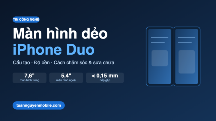Màn hình dẻo iPhone Duo: màn trong 7,6 inch, màn ngoài 5,4 inch, nếp gấp dưới 0,15mm - Tuấn Nguyễn Mobile