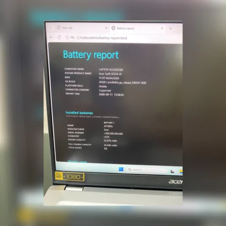Laptop Acer Swift Go 14 tình trạng pin