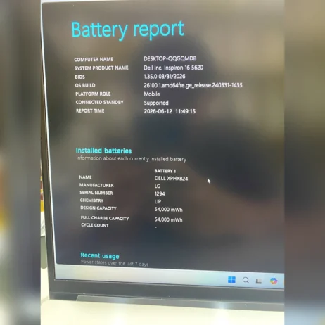 laptop-dell-inspiron-16-5620-pin-100-battery-report Laptop Dell Inspiron 16 5620 pin 100% battery report