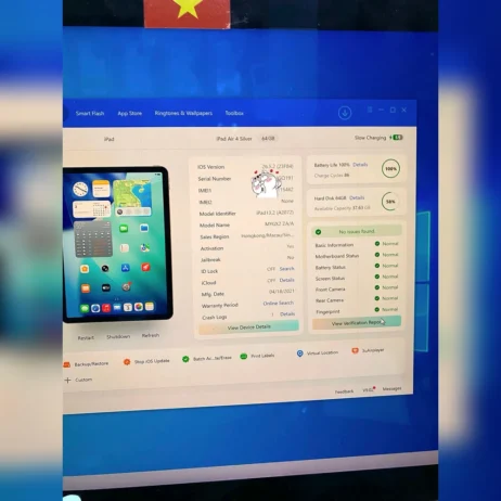 ipad-air-4-64gb-wifi-4g-bac-kiem-tra-pin-3utools iPad Air 4 64GB kiểm tra pin 100% bằng 3uTools