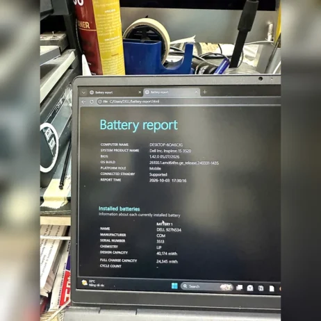 Laptop Dell Inspiron 15 3520 i5-1235U battery report tình trạng pin